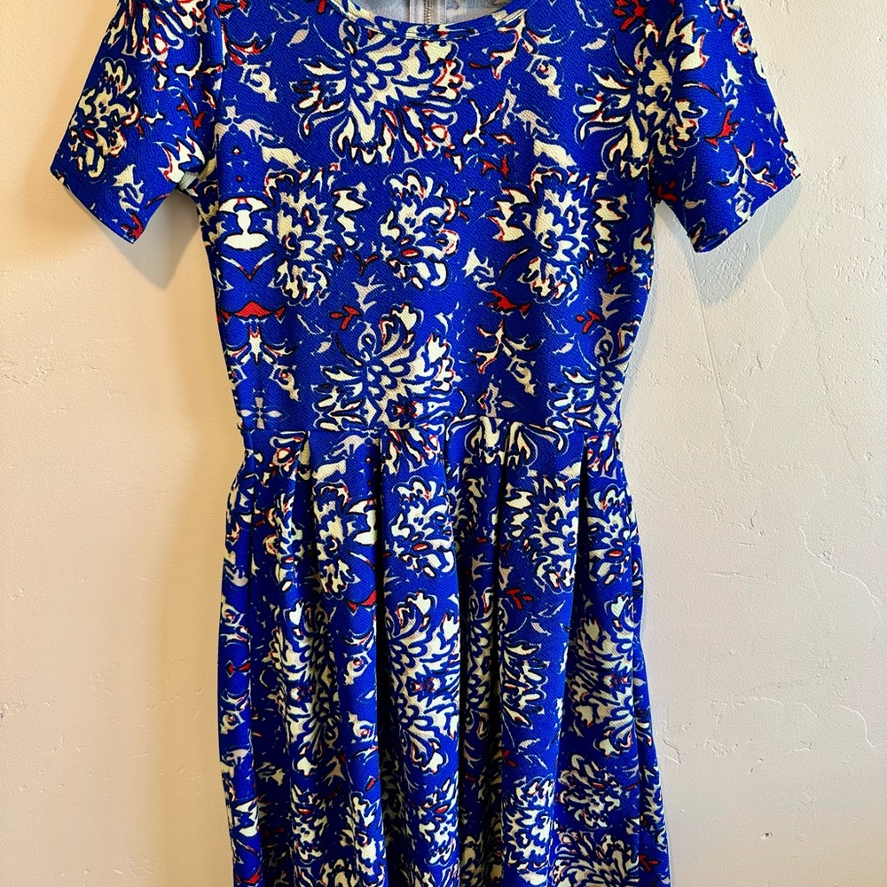 Floral Blue and White Dress